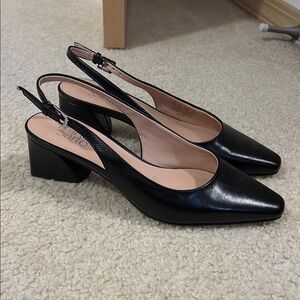 Franco Sarto Black Slingback Heels